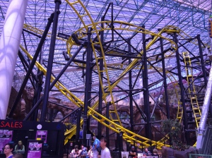 This is the terrifying El Loco roller coaster in the Adventure Dome. Old Circus Circus.